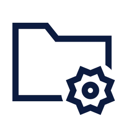 Folder settings icon, Sharp Line style