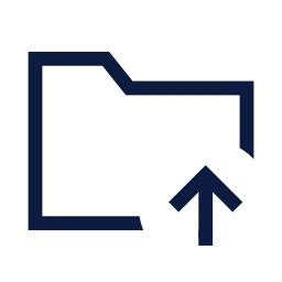 Folder up icon, Sharp Line style