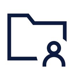 Folder user icon, Sharp Line style
