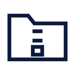 Folder zip icon, Sharp Line style