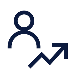 Follower growth icon, Sharp Line style