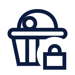 Gift hamper lock icon, Sharp Line style