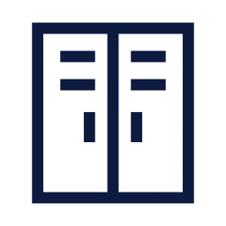 Gym locker icon, Sharp Line style