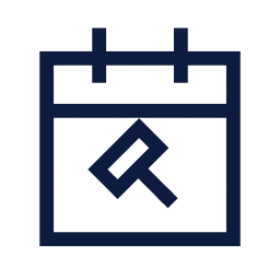 Hearing date icon, Sharp Line style
