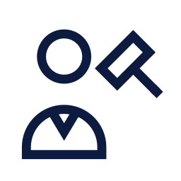 Judge icon, Sharp Line style