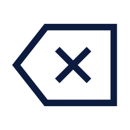 Key backspace icon, Sharp Line style