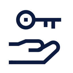 Key handover icon, Sharp Line style