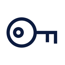 Key round icon, Sharp Line style