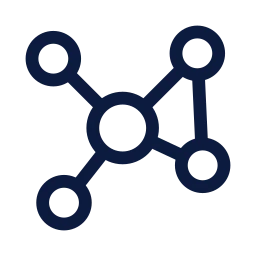 Knowledge graph icon, Sharp Line style
