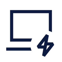 Laptop bolt icon, Sharp Line style