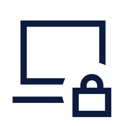 Laptop lock icon, Sharp Line style