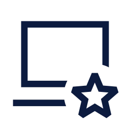 Laptop star icon, Sharp Line style