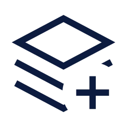Layers plus icon, Sharp Line style