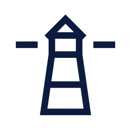 Lighthouse icon, Sharp Line style