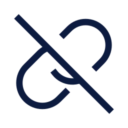 Link off icon, Sharp Line style