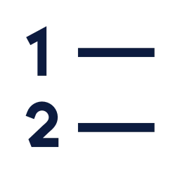 List numbers icon, Sharp Line style