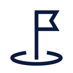 Location flag icon, Sharp Line style