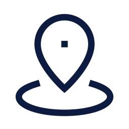 Location radius icon, Sharp Line style