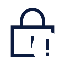 Lock alert icon, Sharp Line style