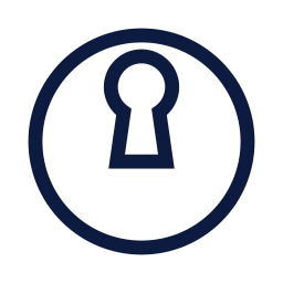 Lock keyhole circle icon, Sharp Line style