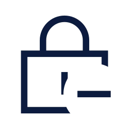 Lock minus icon, Sharp Line style