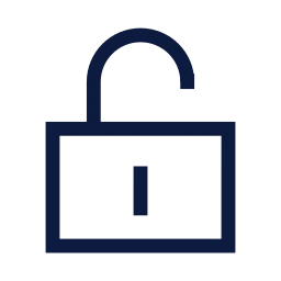 Lock open icon, Sharp Line style