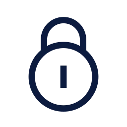 Lock round icon, Sharp Line style