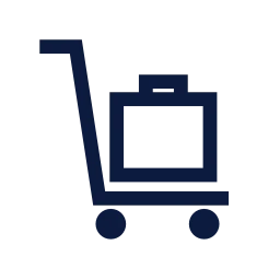 Luggage cart icon, Sharp Line style