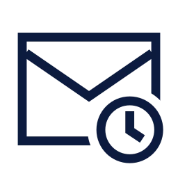 Mail clock icon, Sharp Line style