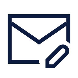 Mail edit icon, Sharp Line style