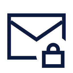 Mail lock icon, Sharp Line style