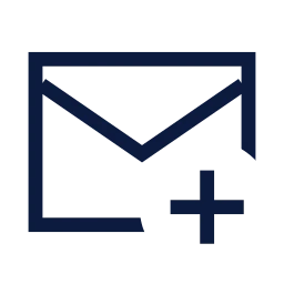 Mail plus icon, Sharp Line style