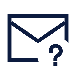 Mail question icon, Sharp Line style