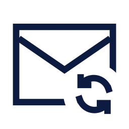 Mail refresh icon, Sharp Line style