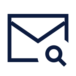 Mail search icon, Sharp Line style