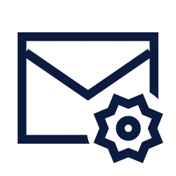 Mail settings icon, Sharp Line style