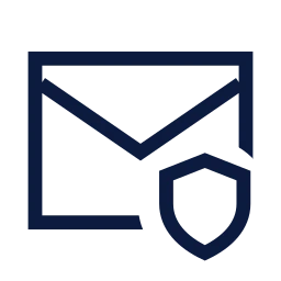 Mail shield icon, Sharp Line style