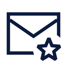 Mail star icon, Sharp Line style