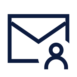 Mail user icon, Sharp Line style