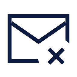 Mail x icon, Sharp Line style