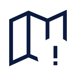 Map alert icon, Sharp Line style