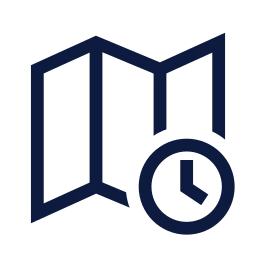 Map clock icon, Sharp Line style
