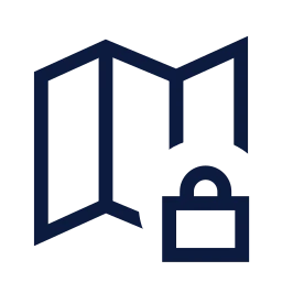 Map lock icon, Sharp Line style