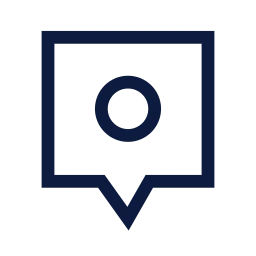 Map marker square icon, Sharp Line style