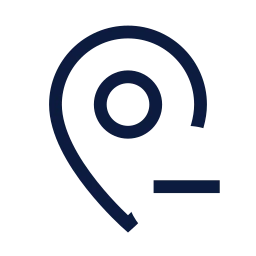 Map pin minus icon, Sharp Line style