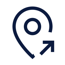 Map pin share icon, Sharp Line style