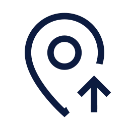 Map pin up icon, Sharp Line style