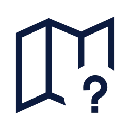 Map question icon, Sharp Line style
