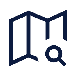 Map search icon, Sharp Line style
