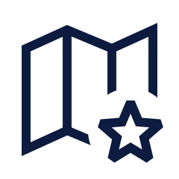 Map star icon, Sharp Line style